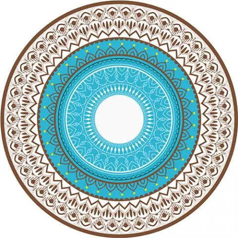 מדבקה לתקרה מנדלה כחולה