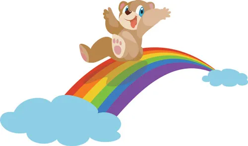 מדבקת דובון על קשת בענן