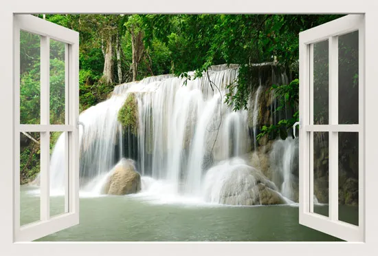 מדבקת חלון 3D | משפחת פילים