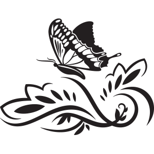 מדבקת קיר | עיטור פרפר