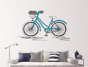 מדבקת קיר - אופניים מצויירות