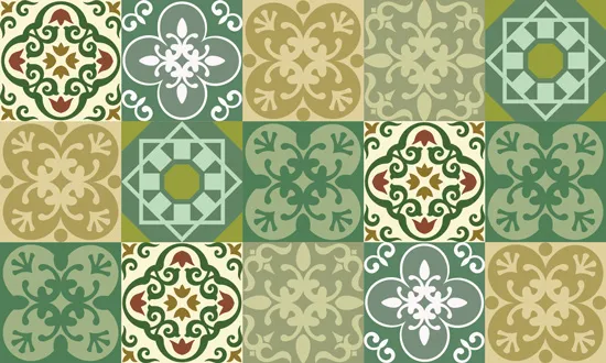 מדבקות אריחים לרצפה | גאומטרי שחור