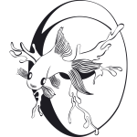 מדבקת דג קופץ מהאסלה