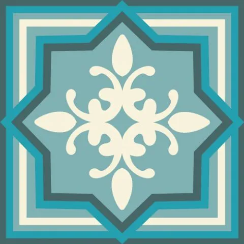 מדבקות לרצפה | עיטור טורקיז