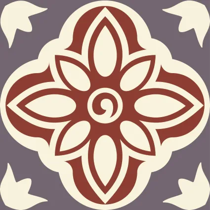 מדבקות אריחים לרצפה | פרח עתיק