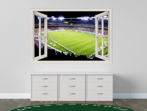 מדבקת קיר מכבי חיפה נגד מכבי ת"א | מדבקת חלון 3D | מדבקה לחדרי נוער