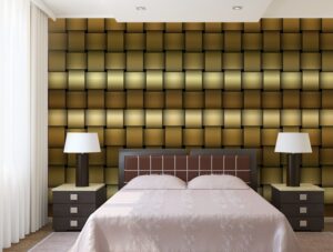 טפט שתי וערב זהוב | טפט מדבקה | טפט לחדר שינה