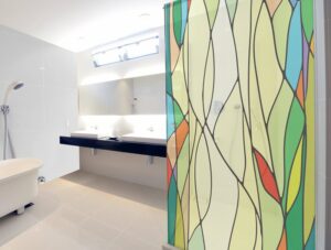 מדבקת קיר ויטראז' | מדבקת מקלחת | מדבקת זכוכית למקלחת