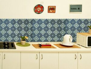 מדבקות קיר למטבח | מדבקות אריחים | אוריינטל טורקיז