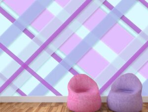 טפט לחדרי נוער | טפט מדבקה | משובץ וורוד