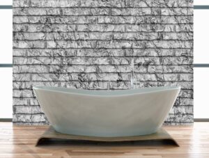 מדבקת קיר למקלחת | מדבקת קיר | בריקים אפורים