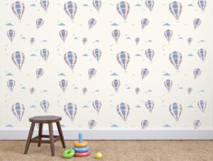 טפט לחדרי תינוקות | טפט מדבקה | כדורים פורחים עדינים