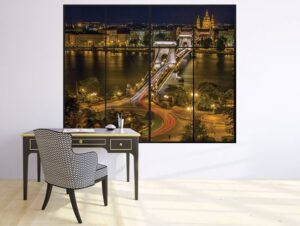 מדבקת קיר תלת מימדית לסלון | מדבקת קיר | חלון לגשר