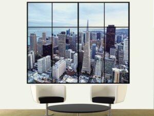 מדבקת קיר לסלון | מדבקת קיר | חלון לסאו פאולו