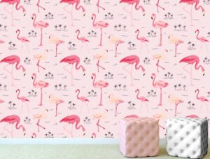 טפט לחדרי נוער | טפט מדבקה | פלמינגו ורוד