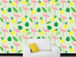 טפט לסלון | טפט מדבקה | קיץ טרופי ירקרק