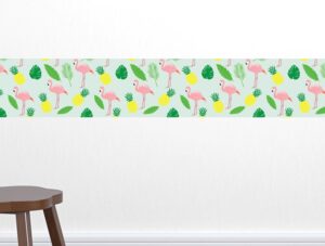 מדבקת קיר לחדרי שינה | מדבקת קיר | טרופי פלמינגו