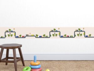 מדבקת קיר לגני ילדים | מדבקת קיר | בורדר כביש