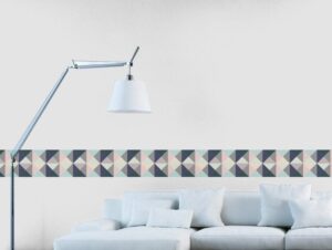 מדבקת קיר לסלון | מדבקת קיר | בורדר גיאומטרי