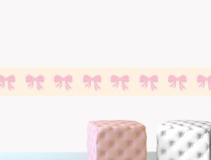 מדבקת קיר לחדרי ילדות | מדבקת קיר | בורדר פפיונים שמנת