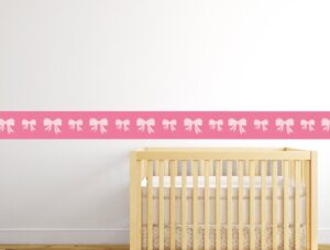 מדבקת קיר לחדרי תינוקות | מדבקת קיר | בורדר פפיונים וורודים