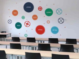 מדבקת קיר לכיתות לימוד | מדבקת קיר | גלגלי הצלחה