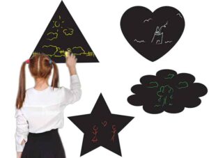 מדבקת קיר לחדרי ילדים | סט מדבקות קיר | צורות גיר