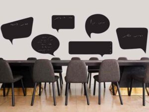 מדבקת קיר למשרדים | סט מדבקות קיר | בועות גיר