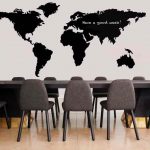 מדבקת קיר לחדרי ישיבות | מדבקת קיר | לוח גיר מפת העולם