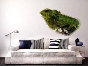 מדבקת קיר לסלון | מדבקת קיר | צפרדע מצויירת