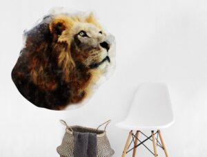 מדבק תקיר לקישוט הבית | מדבקת קיר | אריה מצוייר