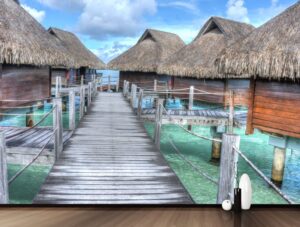 טפט לסלון | טפט מדבקה | בקתות קש