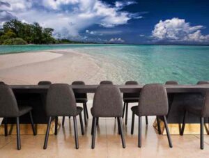 טפט לסלון | טפט מדבקה | חוף ים קסום