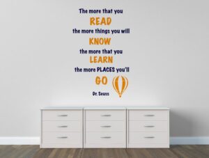 מדבקת קיר לחדרי ילדים | מדבקת קיר | ד"ר סוס ללמוד