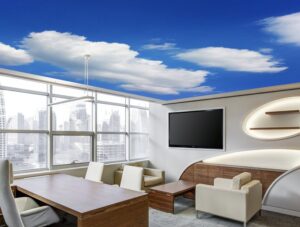 טפט לסלון | טפט לתקרה | שמים כחולים