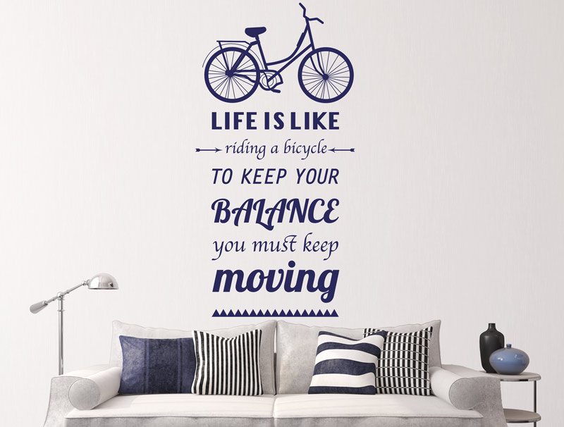 מדבקת קיר | החיים הם כמו לרכב על אופניים