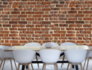 טפט לסלון | טפט מדבקה | בריקים אדומים