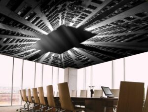 טפט מתחת לגורדי השחקים | טפט מדבקה | טפט לחדרי ישיבות