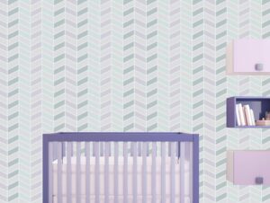 טפט לחדר תינוקות | טפט מדבקה | זיגזג עדין