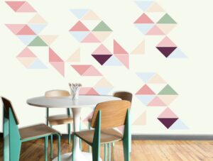 טפט לחדר ילדים | טפט מדבקה | משולשים פסטל