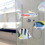 מדבקות קיר למקלחת | מדבקה לזכוכית | דגיגונים