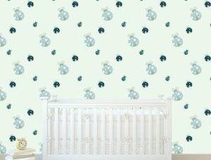 טפט לחדרי תינוקות | טפט מדבקה | חיפושיות ירוקות