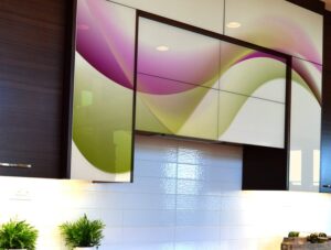 טפט לארונות מטבח | טפט רהיטים | גל סגול ירוק