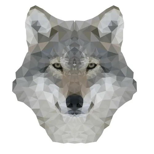 מדבקת קיר | זאב פוליגונלי