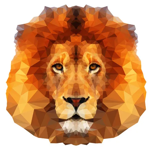 מדבקת קיר | אריה פוליגונלי