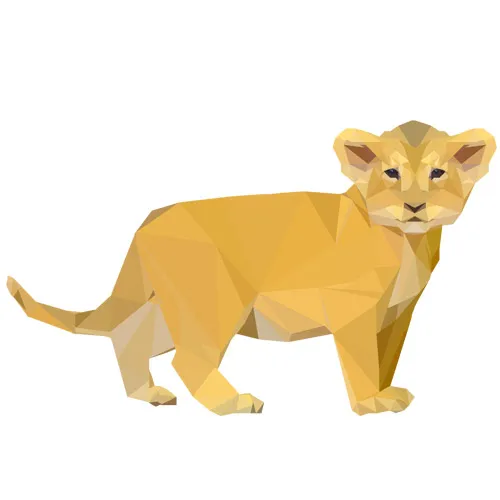 מדבקת קיר | גור אריות פוליגונלי