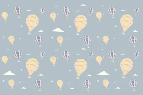 טפט מדבקה | כדורים פורחים בין העננים