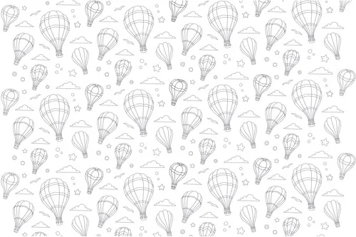 טפט מדבקה | כדורים פורחים שחור לבן