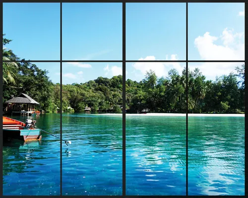 מדבקת קיר | חלון לאי קריבי