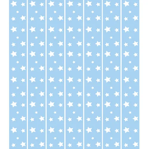 מדבקת קיר | בורדר כוכבים תכלת